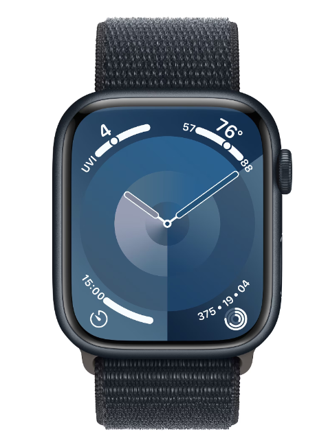 Apple Watch 9, GPS, Carcasa Midnight Aluminium 45mm, Midnight Sport Loop [2]