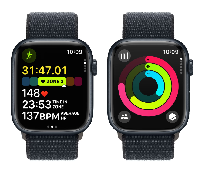 Apple Watch 9, GPS, Carcasa Midnight Aluminium 45mm, Midnight Sport Loop [5]