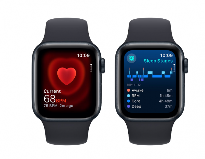 Apple Watch SE (Gen2), GPS, Carcasa Midnight Aluminium 40mm, Midnight Sport Band - S/M [4]