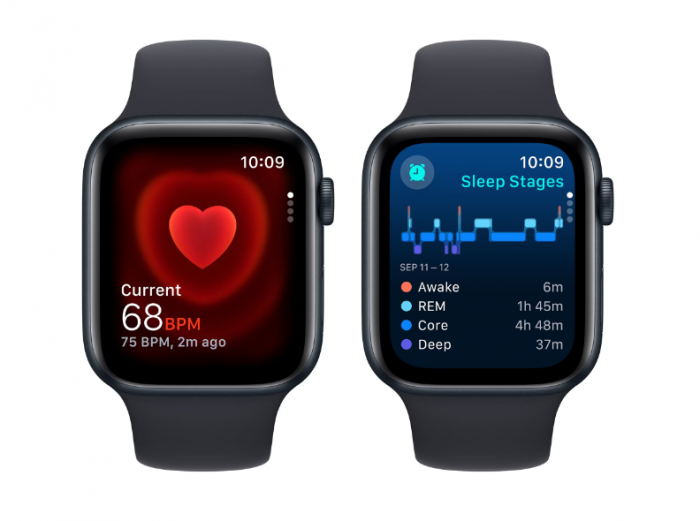 Apple Watch SE (Gen2), GPS, Carcasa Midnight Aluminium 44mm, Midnight Sport Band - M/L [4]