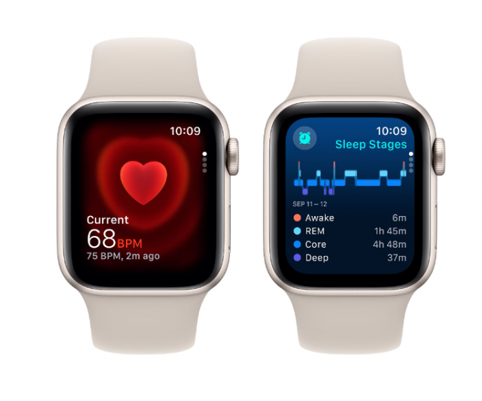 Apple Watch SE (Gen2), GPS, Carcasa Starlight Aluminium 40mm , Starlight Sport Band - S/M [5]