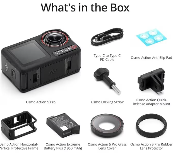 Cameră sport DJI Osmo Action 5 Pro Essential Combo, impermeabilă, senzor 1/1.3 inch, filmare 4K/120fps, negru, 211 [5]