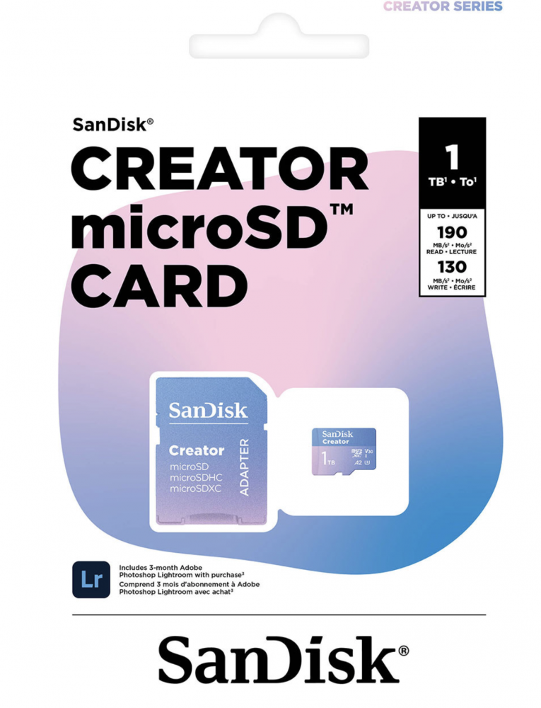 Card de memorie MicroSD SanDisk Creator Series 1TB UHS-I microSDXC Memory Card with SD Adapter [3]