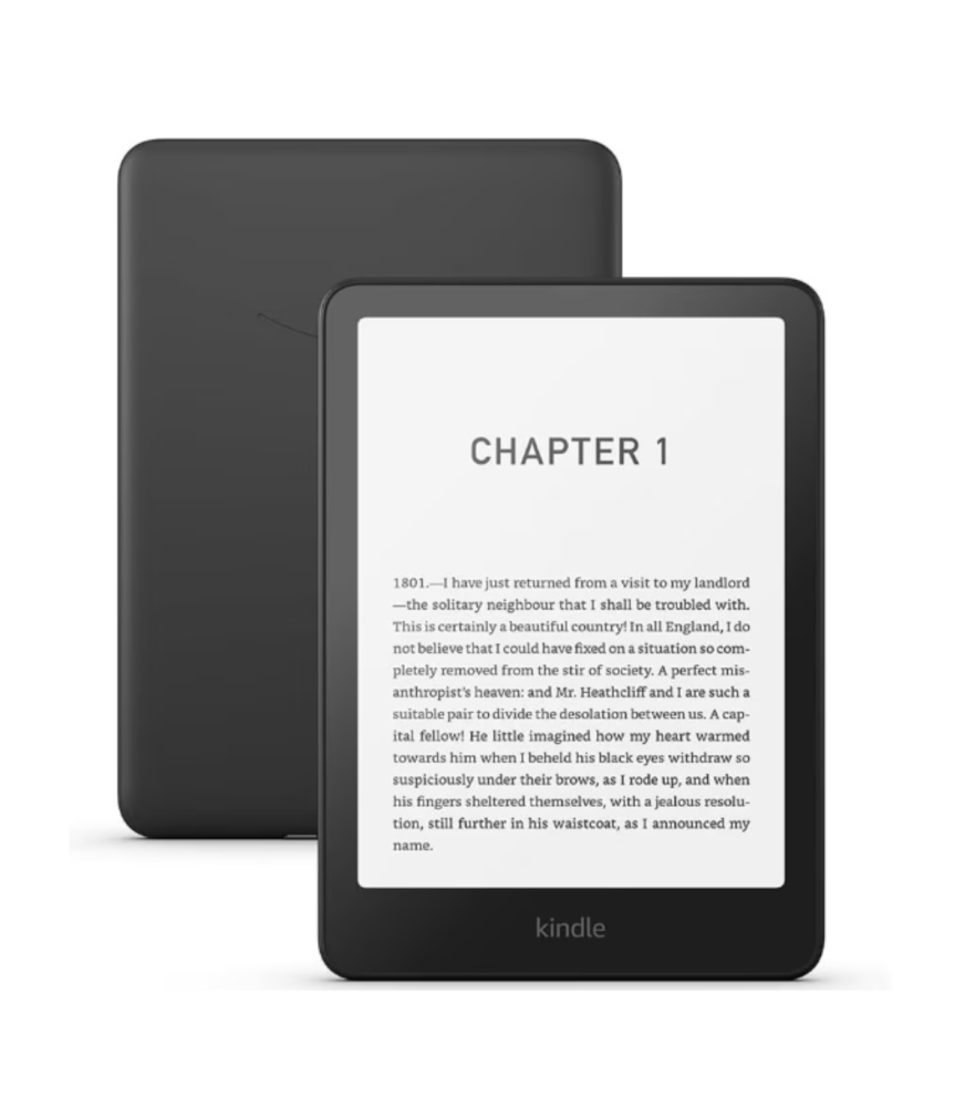 eBook Reader Amazon Kindle Paperwhite 2024 (12th Gen), 16 Gb, 300 PPI, 7", Wi-Fi, Bluetooth, USB-C, Negru, Fara Reclame + Husa de protectie Water Safe Fabric pentru Kindle Paperwhite 12Gen si Kindle C [2]