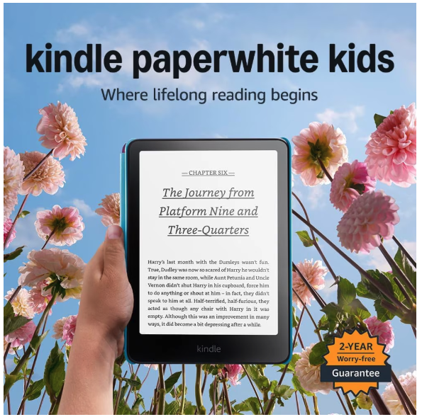 EBook Reader Amazon Kindle Paperwhite Kids Gen 12 2024 Cyber City, Ecran 300ppi 7", Wi-Fi, Bluetooth, 16GB Flash, USB Type-C Albastru [2]