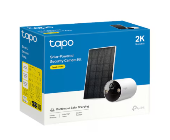 Kit Camera de Supraveghere + Panou Solar TP-Link Tapo C410 KIT, 3MP, 2K 2304x1296, Color Night Vision, Two-Way Audio, Detectie AI, Alarma Luminoasa si Sonora, Acumulator, Montare Fara Cabluri, IP65 [4]