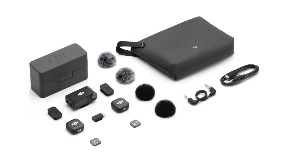 Kit DJI MIC 3, 2x microfon, 1x receptor, 1x statie incarcare, Wireless, Omnidirectional, Noise Canceling, Raza Actiune 400m, Autonomie microfon 8h, Autonomie receptor 10h [7]