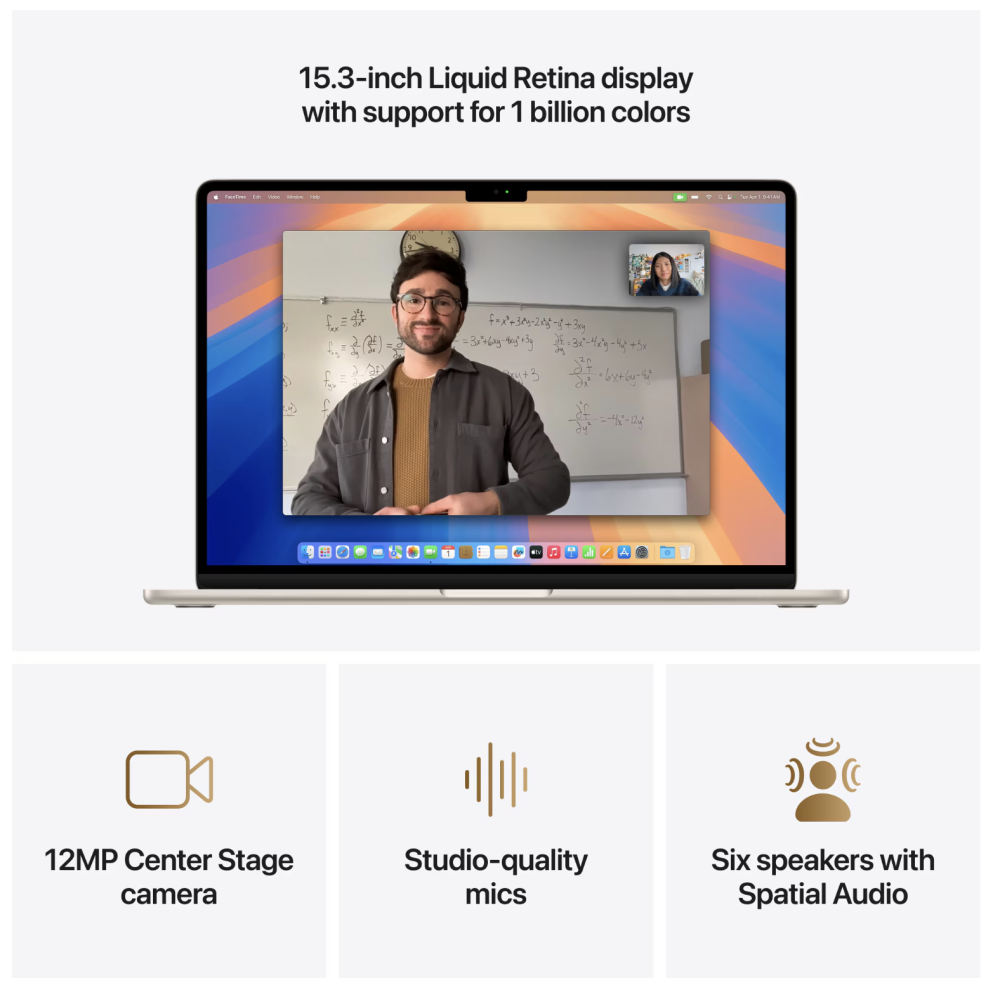 Laptop Apple MacBook Air 15", cu procesor Apple M4, 10 nuclee CPU si 10 nuclee GPU, 16GB RAM, 512GB, Starlight, Tastatura Internationala [5]