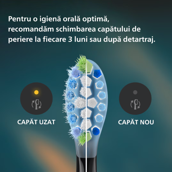Periuta electrica sonica PHILIPS Sonicare DiamondClean Seria 9000 HX9911/89, 4 moduri de periere, 3 intensitati, senzor de presiune, senzor BrushSync, conectivitate cu aplicatia Sonicare, 1 toc de tra [6]