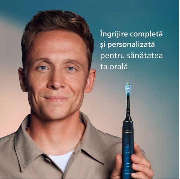 Periuta electrica sonica PHILIPS Sonicare DiamondClean Seria 9000 HX9911/89, 4 moduri de periere, 3 intensitati, senzor de presiune, senzor BrushSync, conectivitate cu aplicatia Sonicare, 1 toc de tra [5]