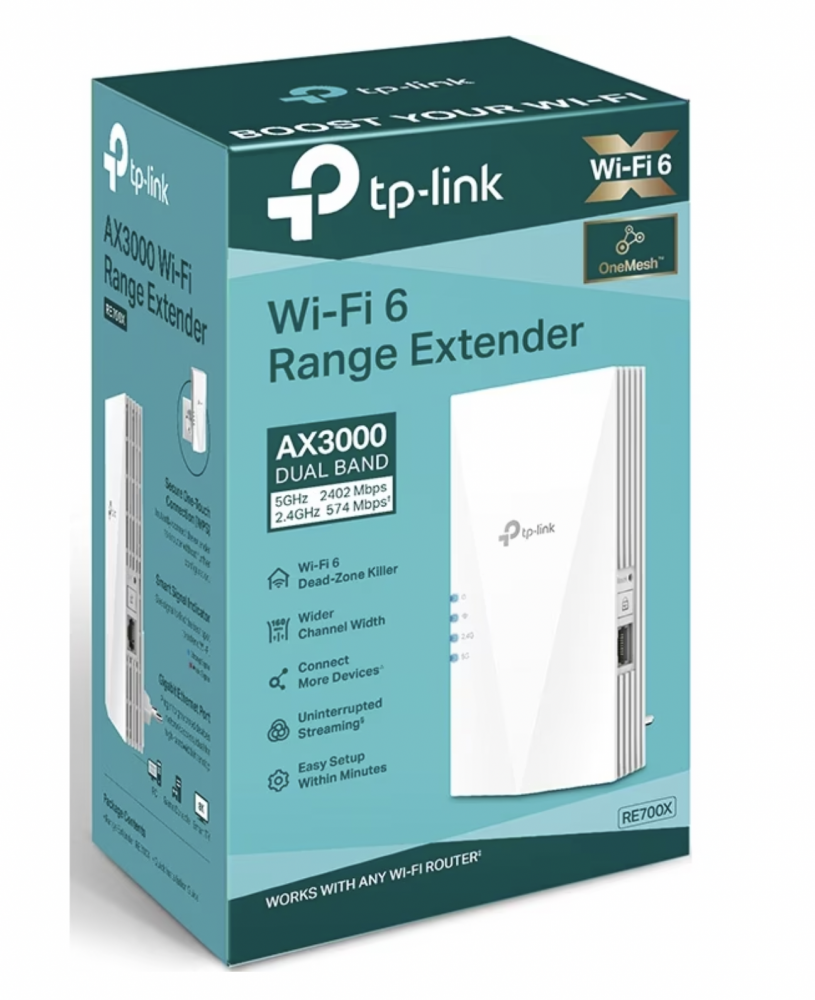 Range Extender TP-Link RE700X, AX3000, Dual-Band Gigabit, Wi-Fi 6, tehnologie OneMesh, Adaptive Path, Mod High Speed, Mod Access Point [4]