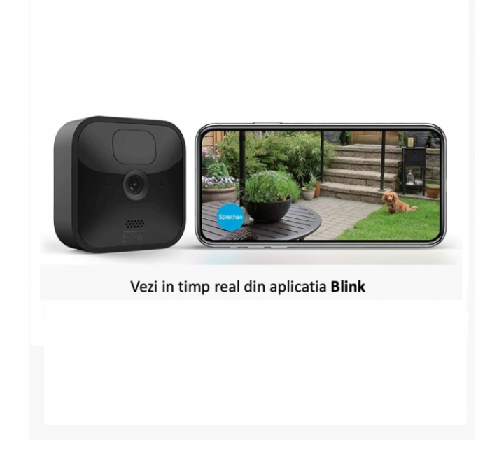Set 4 Camere Supraveghere Exterior Blink Wireless, HD, Senzor De Miscare, Nightvision + Sync Module 2 [3]