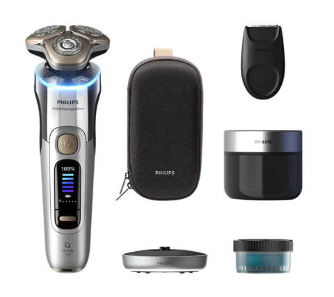 Ingrijire Personala - Aparat electric de barbierit PHILIPS i9000 Prestige Ultra XP9404/31, tehnologie SkinIQ Pro, autonomie 60 min, senzor presiune&cadran LED pt ghidaj, afisaj color, 5 moduri functionare, statie igienizar