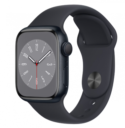 Smartwatch-uri - Apple Watch 8, GPS, Carcasa Midnight Aluminium 41mm, Midnight Sport Band