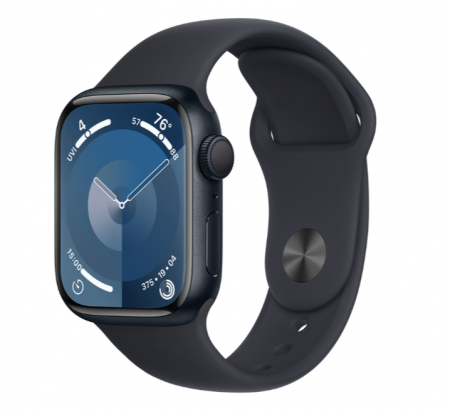 Smartwatch-uri - Apple Watch 9, GPS, Carcasa Midnight Aluminium 41mm, Midnight Sport Band - S/M