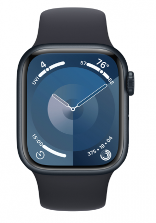 Apple Watch 9, GPS, Cellular, Carcasa Midnight Aluminium 41mm, Midnight Sport Band - S/M [1]