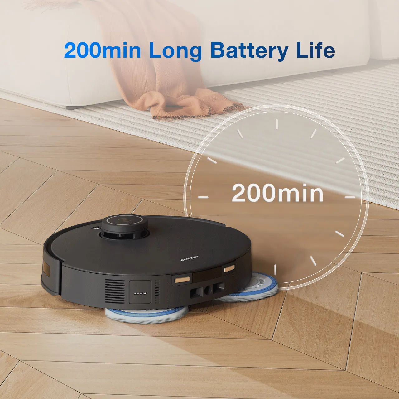 Aspirator robot cu functie de stergere Ecovacs T30S Combo Complete, spalare mopul apa calda, uscare aer cald, putere de aspirare 11000pa, configuratie mai multe capete perie, golire automata duala cur [3]