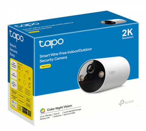 Camera IP Wireless Exterior TP-LINK Tapo C410, 2K, 3MP, 1296p, IR, Night Vision, Alb [3]