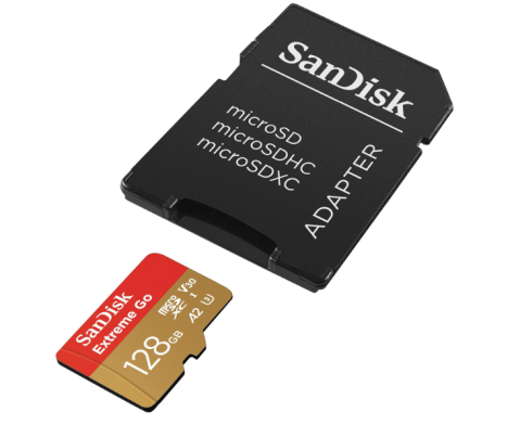 Card de Memorie SanDisk Extreme Go microSDXC Card 128 GB up to 200 MB/s, 4K UHD, Rescue Pro Deluxe, V30, Class 10, U3 [1]