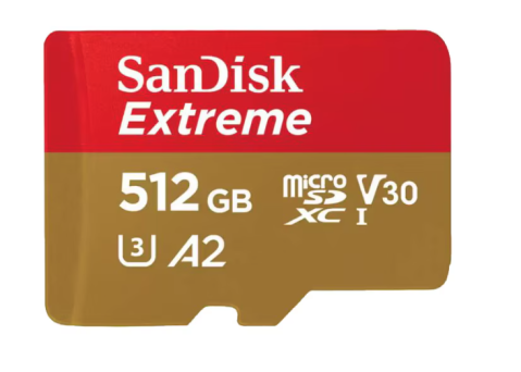 Card de memorie SanDisk Extreme microSDXC 512GB, pana la 190MB/s & 130MB/s Read/Write speeds A2 C10 V30 UHS-I U3 + SD Adapter [1]