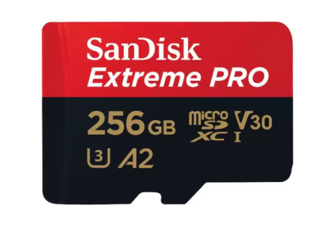 Carduri MicroSD - Card de memorie SanDisk Extreme PRO MicroSDXC UHS-I, A2, 256GB, V30, Up to 200MB/140MB, 4K UHD, cu adaptor
