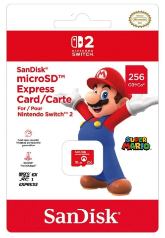 Card de memorie SanDisk - Super Mario, 256GB, microSDXC Express (Nintendo Switch 2)
