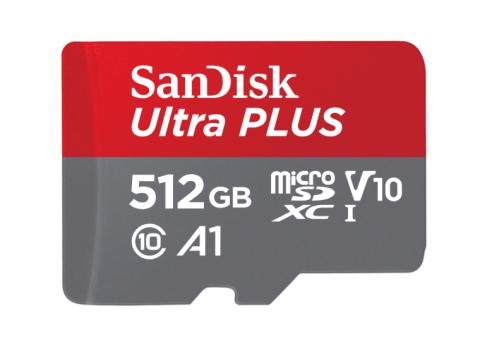 Card de memorie SanDisk Ultra Plus microSDXC, 512GB, 160MB/s, clasa 10/V10/A1, UHS-I, adaptor [1]