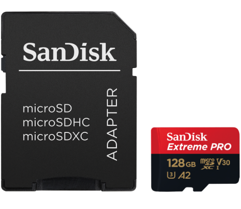 Accesorii Foto & Video - Card Memorie microSDXC SanDisk Extreme Pro, 128Gb, Clasa 10 / UHS-1 U3, Cu Adaptor