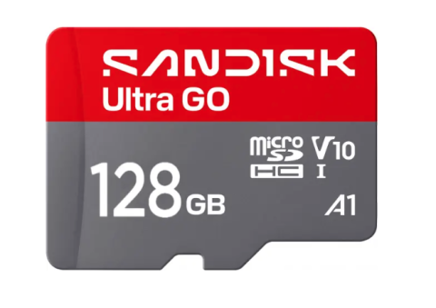 Carduri MicroSD - Card de memorie SanDisk Ultra GO MicroSDXC UHS-I, A1, 128GB, V10, Up to 150 MB, Full HD, cu adaptor