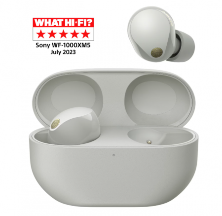 Casti Wireless - Casti Audio In-Ear Sony WF-1000XM5S, True Wireless, Bluetooth, Noise cancelling, Microfon, Autonomie de pana la 24 ore, Incarcare rapida, IPX4, Silver