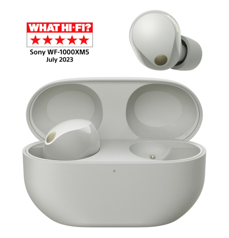 Casti Bluetooth - Casti Audio In-Ear Sony WF-1000XM5S, True Wireless, Bluetooth, Noise cancelling, Microfon, Autonomie De Pana La 24 Ore, Incarcare Rapida, IPX4, Silver