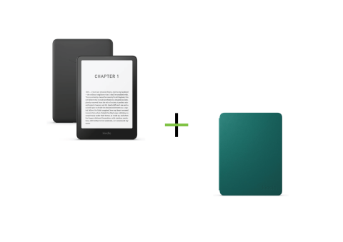 Promotii - eBook Reader Amazon Kindle Paperwhite 2024 (12th Gen), 16 Gb, 300 PPI, 7", Wi-Fi, Bluetooth, USB-C, Negru, Fara Reclame + Husa de protectie Piele Plant-Based pentru Kindle Paperwhite 12Gen si Kindle C
