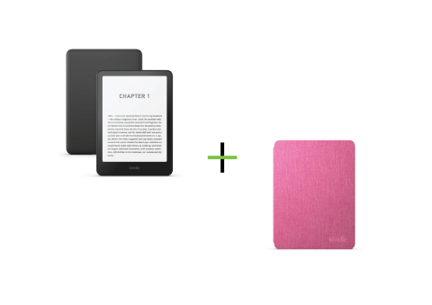 Promotii - eBook Reader Amazon Kindle Paperwhite 2024 (12th Gen), 16 Gb, 300 PPI, 7", Wi-Fi, Bluetooth, USB-C, Negru, Fara Reclame + Husa de protectie Water Safe Fabric pentru Kindle Paperwhite 12Gen si Kindle C