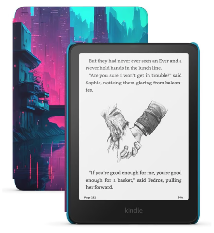 eBook Reader - EBook Reader Amazon Kindle Paperwhite Kids Gen 12 2024 Cyber City, Ecran 300ppi 7", Wi-Fi, Bluetooth, 16GB Flash, USB Type-C Albastru