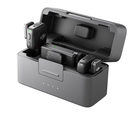 Audio - Kit DJI MIC Mini, 2tx microfon, 1rx receptor, 1x statie incarcare, Wireless, Omnidirectional, Raza Actiune 400m, Noise Canceling