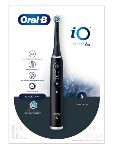 Periuță de dinți electrică Oral-B iO Series 6N cu Temporizator, Senzor de Presiune și Husă de Călătorie Black Lava [1]