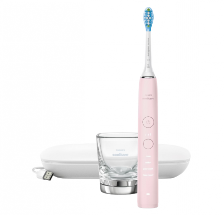 Ingrijire Personala - Periuta Electrica Sonica Philips Sonicare DiamondClean HX9911/29, 62000 miscari/minut, 4 moduri de curatare, 3 intensitati, conectivitate la aplicatie, senzor presiune, functie BrushSync, 1 cap de per