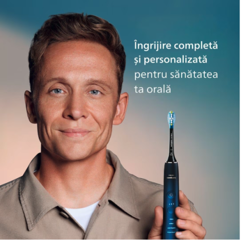 Periuta electrica sonica PHILIPS Sonicare DiamondClean Seria 9000 HX9911/89, 4 moduri de periere, 3 intensitati, senzor de presiune, senzor BrushSync, conectivitate cu aplicatia Sonicare, 1 toc de tra [4]