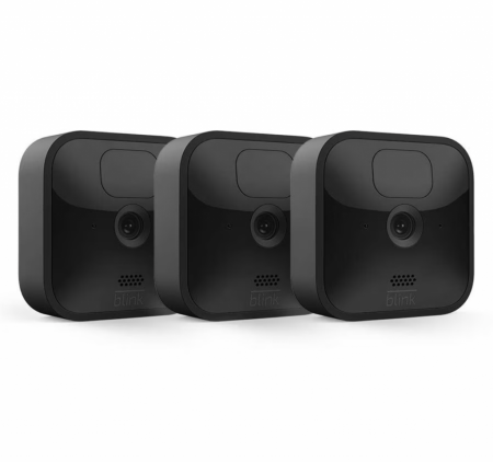 Camere de Supraveghere - Set 3 Camere De Supraveghere Amazon Blink Outdoor, Wireless, Nightvision (Negru) + Sync Module 2, B086DKTYKH