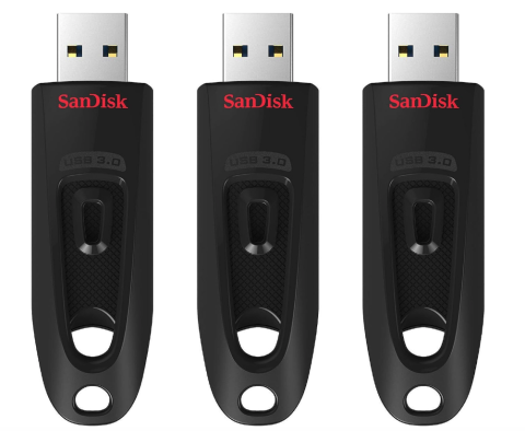 Set 3x Memorie USB SanDisk Ultra 64GB, USB 3.0, Negru [3]