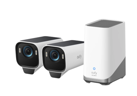 Camere de Supraveghere - Sistem de supraveghere wireless eufyCam S3 Pro HomeBase 3 cu 2 camere eufy S3 Pro, 8MP, 4K UHD 3840x2160, Max Color Night Vision, Panou Solar Integrat, AI Face Recognition, Smart Detection, Two-Way Au