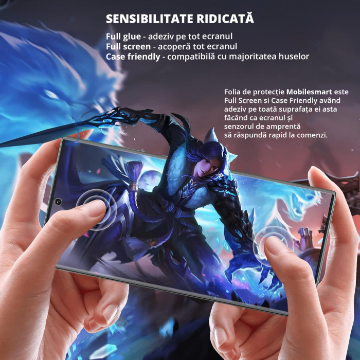 Folie de protecție Mobilesmart pentru Samsung Galaxy S23 ULTRA, sticlă securizată Full Glue [7]