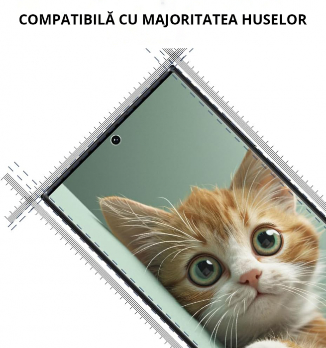 Folie de protecție Mobilesmart pentru Samsung Galaxy S23 ULTRA, sticlă securizată Full Glue [8]