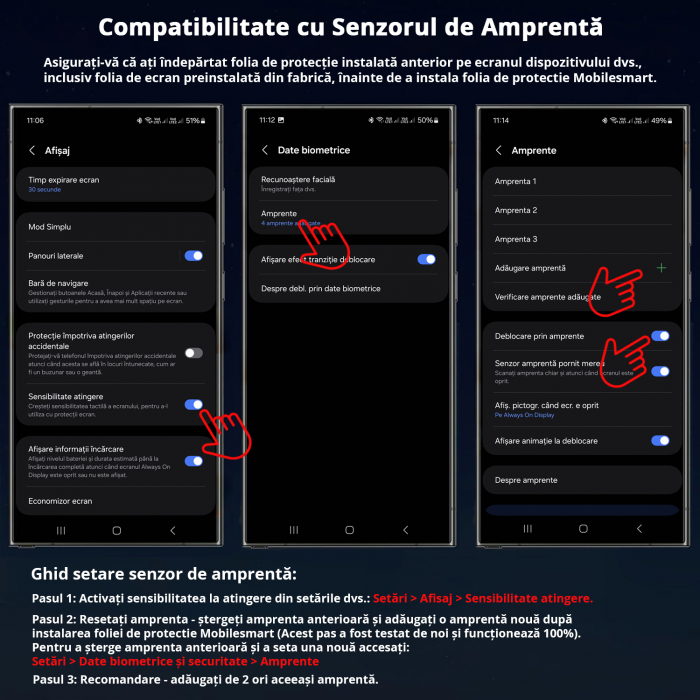 Folie de protecție Mobilesmart pentru Samsung Galaxy S23 ULTRA, sticlă securizată Privacy, Full Glue [5]