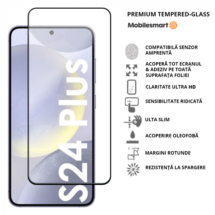 Folie de protecție Mobilesmart pentru Samsung Galaxy S24 PLUS, sticlă securizată Full Glue [2]