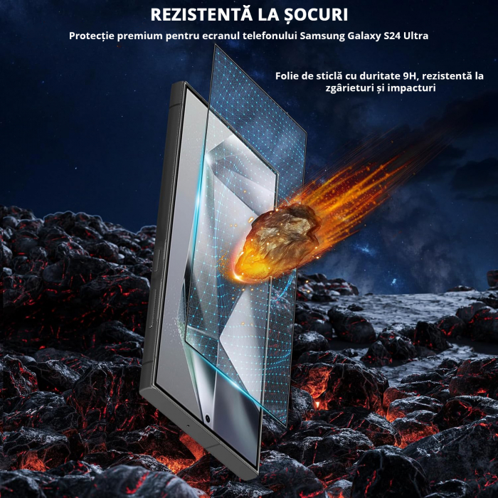 Folie de protecție Mobilesmart pentru Samsung Galaxy S24 ULTRA, sticlă securizată Full Glue [3]