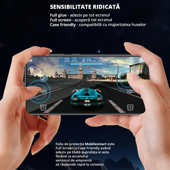 Folie de protecție Mobilesmart pentru Samsung Galaxy S24 ULTRA, sticlă securizată Full Glue [4]
