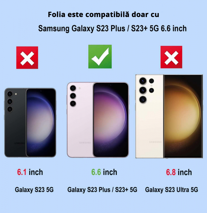 Folie de protecție Mobilesmart pentru Samsung Galaxy S23 PLUS, sticlă securizată Privacy, Full Glue [2]