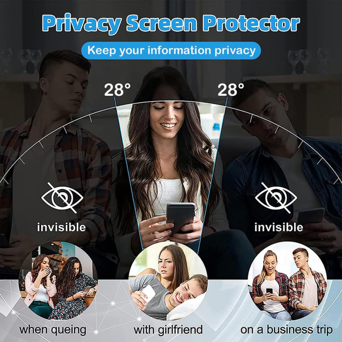 Folie de protecție Mobilesmart pentru Samsung Galaxy S23, sticlă securizată Privacy, Full Glue [4]