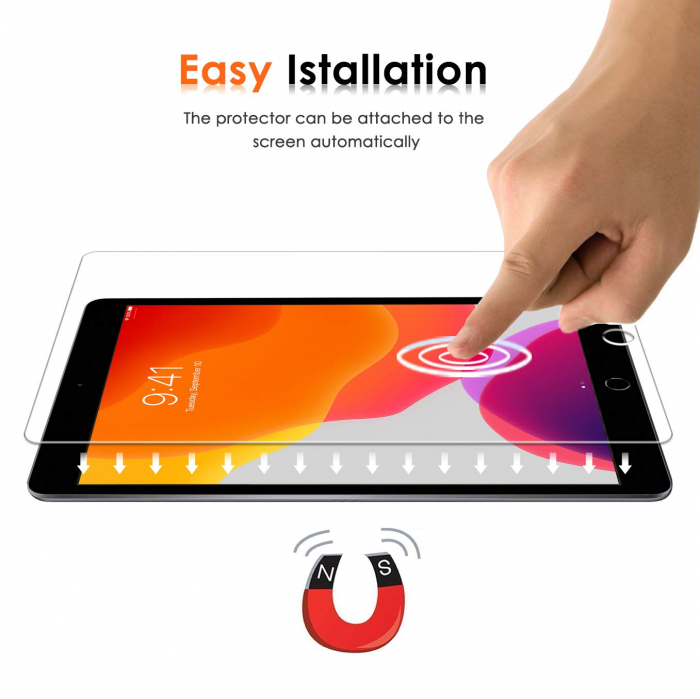 Folie protectie sticla securizata Apple iPad 10.2'' (2019), protectie ecran, fata [6]